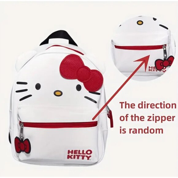 Hello Kitty Backpack Purse for Women Adorable Sanrio Red Bow Bag with Adjustable - Picture 3 of 7